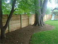 <b>6 foot high Horizontal Cedar board fence</b>
